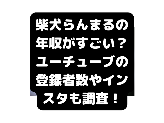 柴犬らんまるの年収がすごい？ユーチューブの登録者数やインスタも調査！